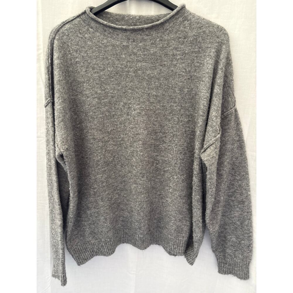 Nuuds Gray Wool/Yak/Recycled Polyester/Spandex Blend Boxy Sweater Small
